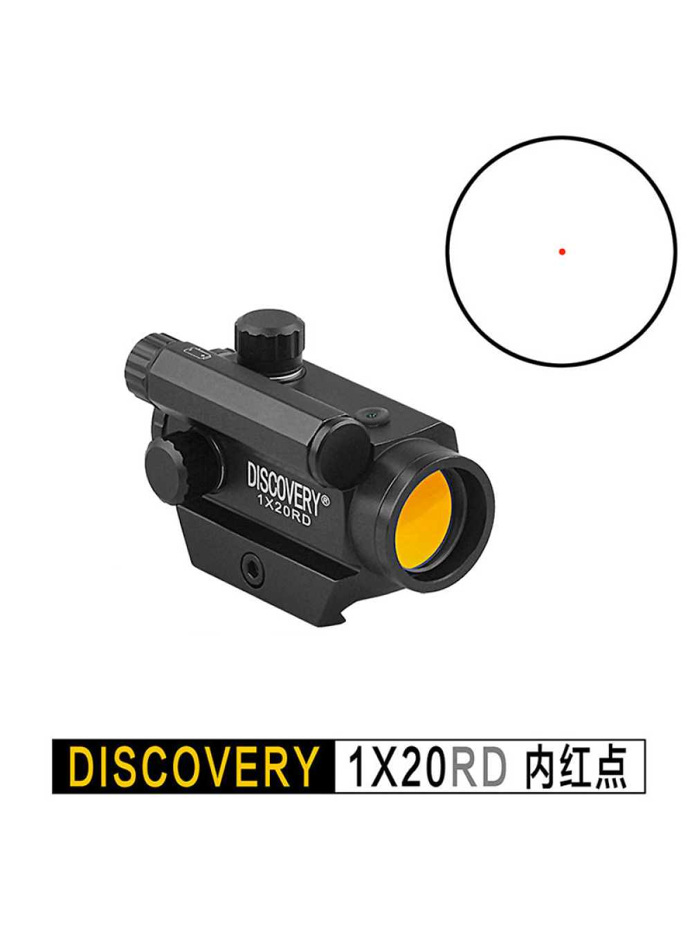 Приціл коліматорний Discovery Optics 1x20 RD Red Dot Scope