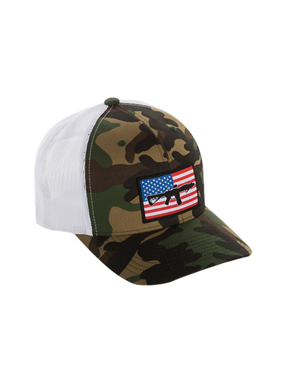 Кепка Black Rifle Coffee Company AR Patch Trucker Hat Camo w/White Mesh