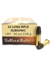 Патрон нарезной Sellier&Bellot Subsonic .22LR / пуля HP / 2.56 г, 40 gr