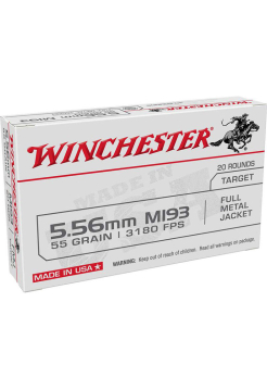 Патрон нарезной Winchester .223 Rem (5.56х45) FMJ / 3.56 г, 55 gr