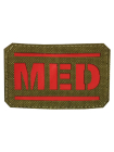 Шеврон «MED», NIR, красный, 80х50 мм
