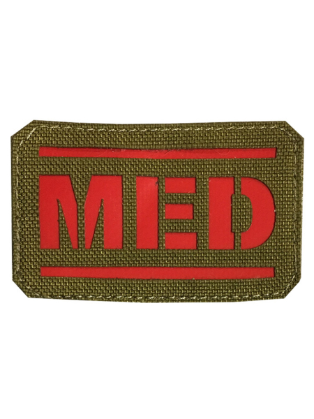 Шеврон «MED», NIR, красный, 80х50 мм