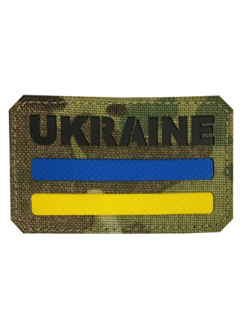 Шеврон UKRAINE с флагом Украины, 80х40 мм