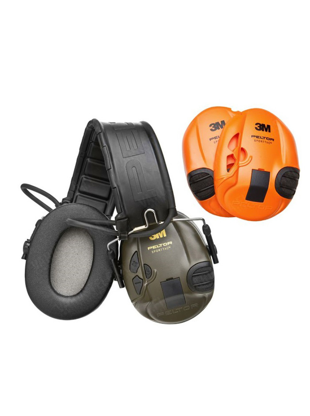 Наушники активные стрелковые 3M Peltor SportTac , зелёные/оранжевые
