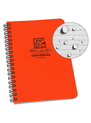 Блокнот всепогодний Rite in the Rain Side-Spiral Notebook №OR73 Orange