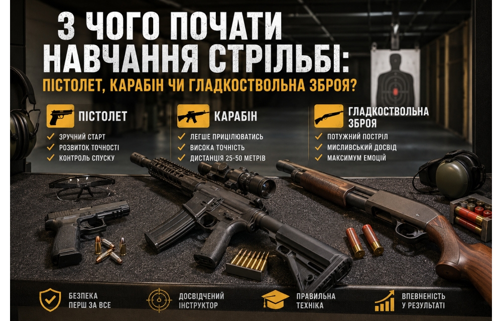 З чого почати навчання стрільбі: пістолет, карабін чи рушниця